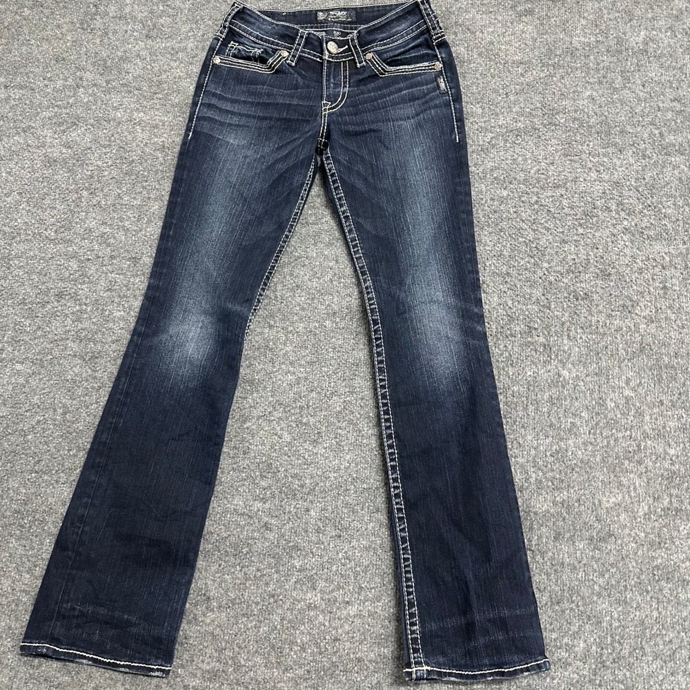 Silver Jeans Co. Jeans Womens Size 25 Suki Dark Wash Bootcut Contrast Stitch